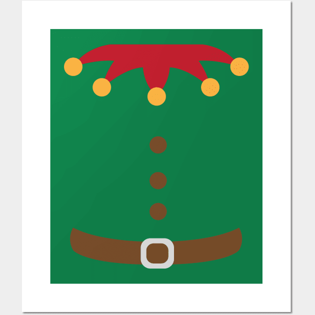 Christmas Elf Costume Outfit | Santa | Merry | Gift Wall Art by MerchMadness